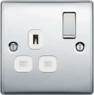 BG Nexus Metal , 13A Single Switched Socket in VARIOUS COLOURS