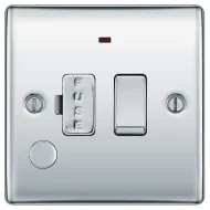BG Nexus Metal , 13A Switched Fused Connection Unit with LED Indicator and Flex Outlet in VARIOUS COLOURS