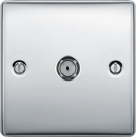 BG Nexus Metal, Single Co-Ax Aerial Socket for TV or FM - VARIOUS COLOURS