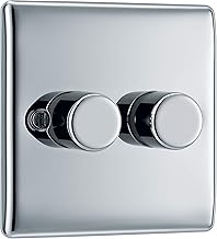 Nexus Metal, Double Dimmer Switch, 2 Way, Trailing Edge 200W - IN VARIOUS COLOURS