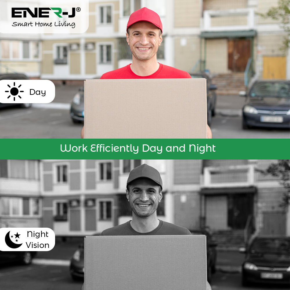 Ener-J Smart Flexi Wireless or Wired Video Doorbell with USB Chime | SHA5357