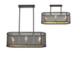 Alese Linear Pendant/Semi Flush, 6 Light, E27 Satin Black/Painted Gold