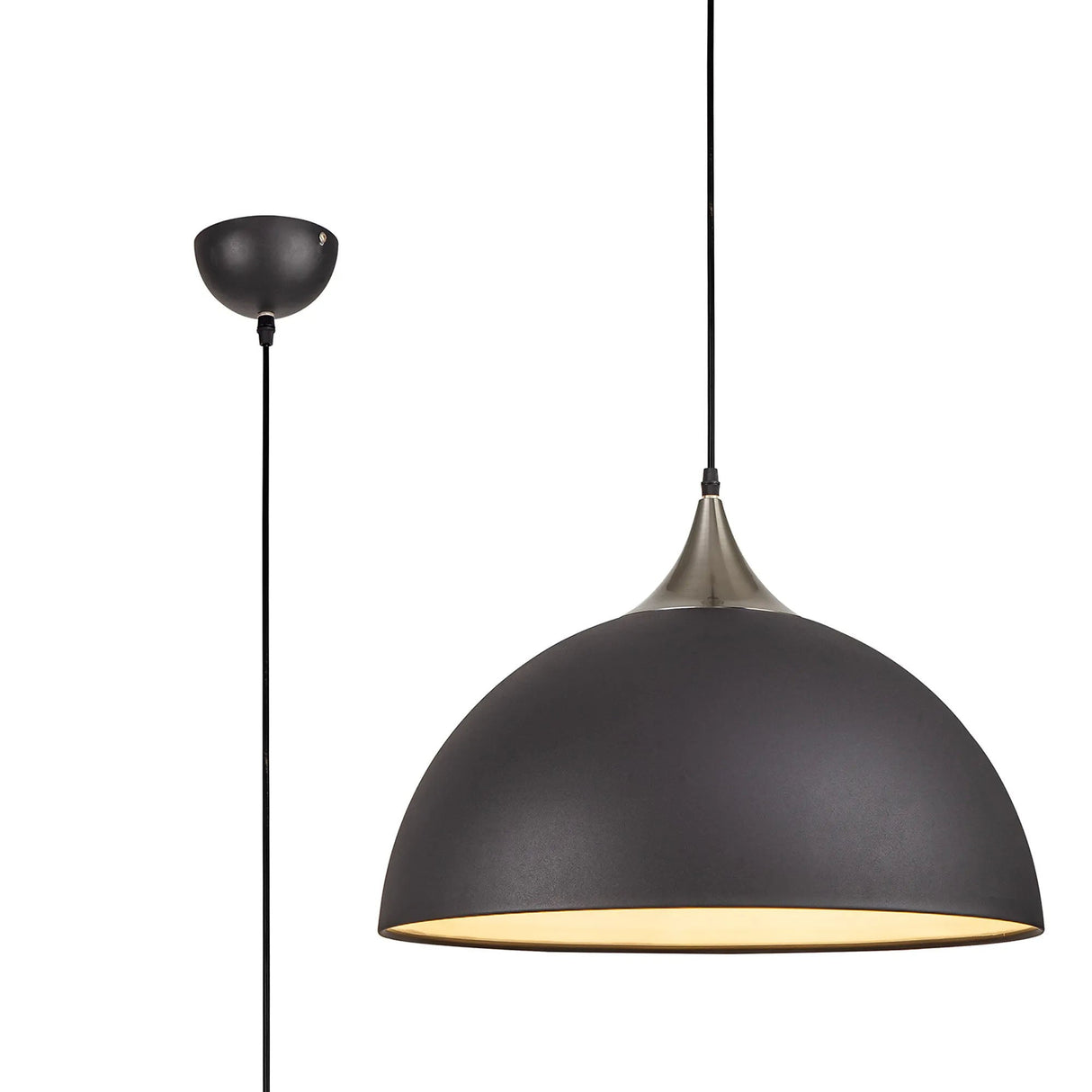 Arnott 50cm Large Pendant, 1 x E27, Graphite/Satin Nickel