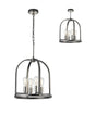 Atkins Pendant/Semi Flush Round 4 x E27, Pewter/Polished Nickel
