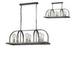 Atkins Pendant/Semi Flush Oblong 6 x E27, Pewter/Polished Nickel