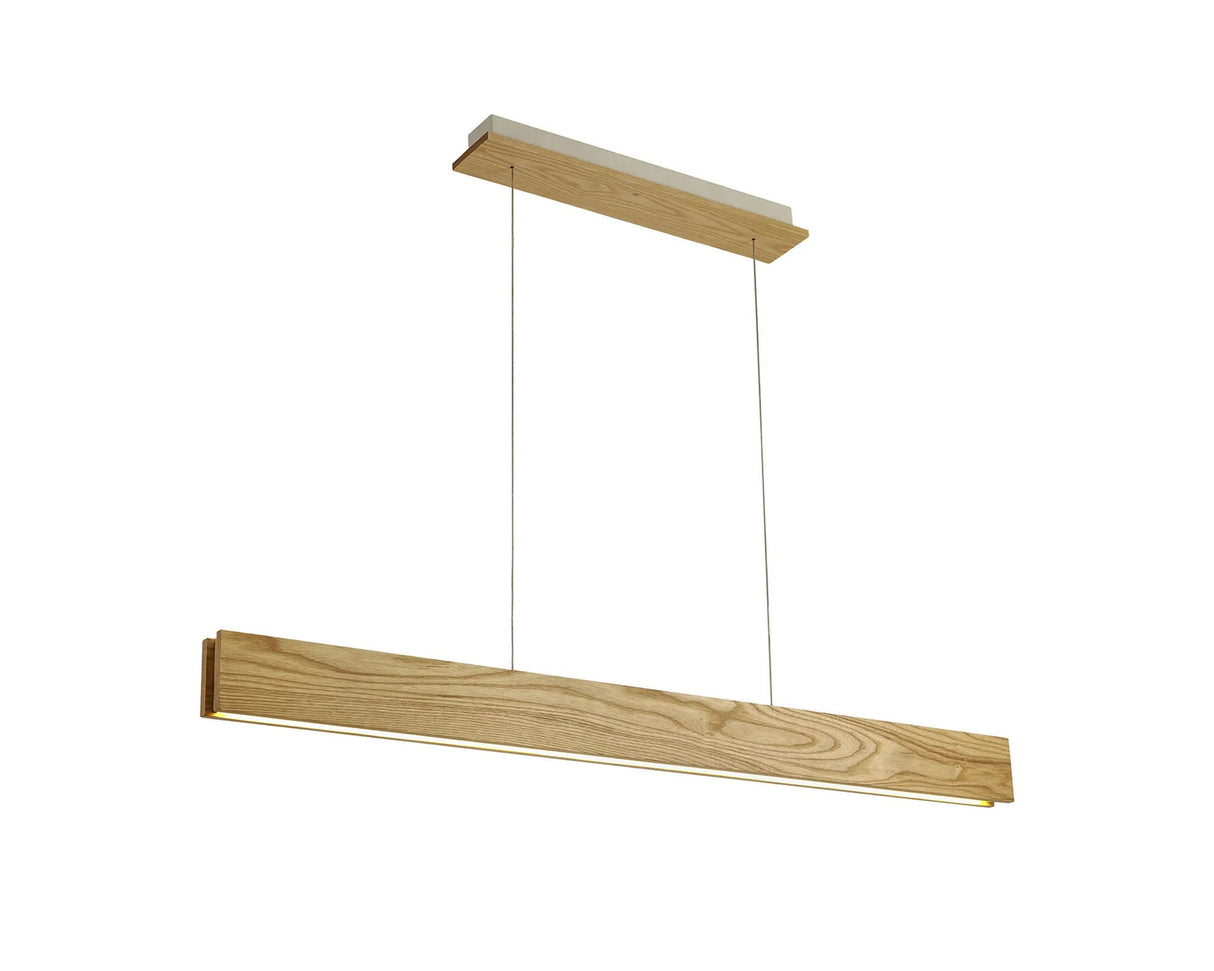 Atkinson Linear Pendant , 2 x 20W LED, 3000K, Oak/Sand White