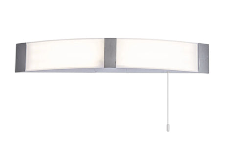 Baker Bathroom Wall Lamp c/w Shaver Socket & Pull Switch, 10W LED, 4000K, IP44, Polished Chrome