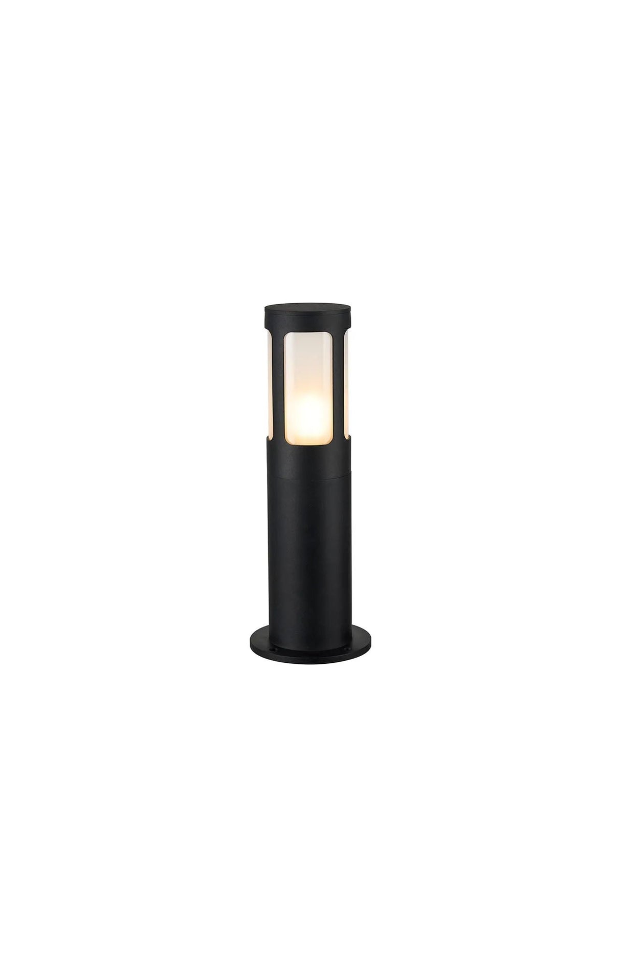 Ballard 44.5cm Post Lamp With Window Acrylic Shade, 1 x E27, IP54, Black/Frosted, 2yrs Warranty