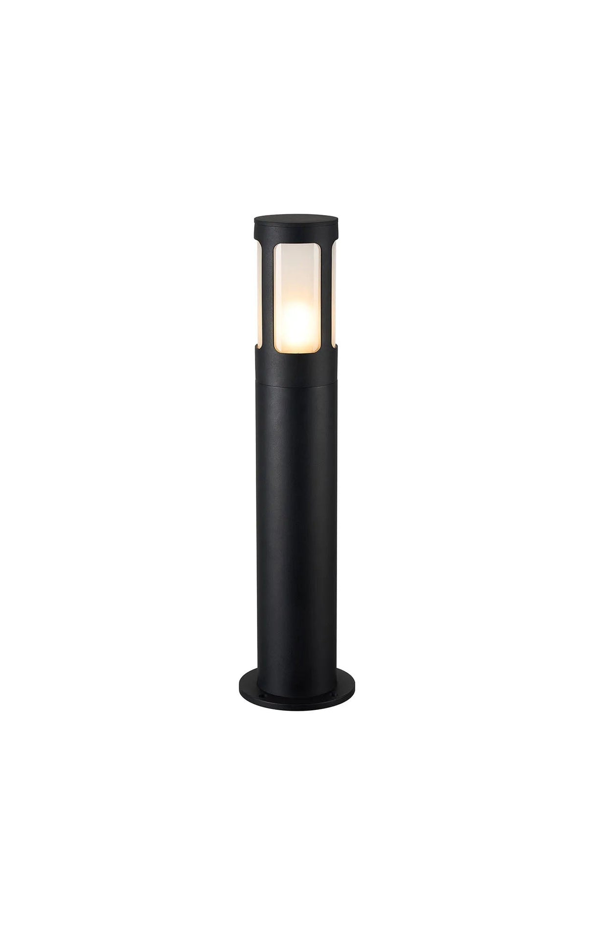 Ballard 64.5cm Post Lamp With Window Acrylic Shade, 1 x E27, IP54, Black/Frosted, 2yrs Warranty