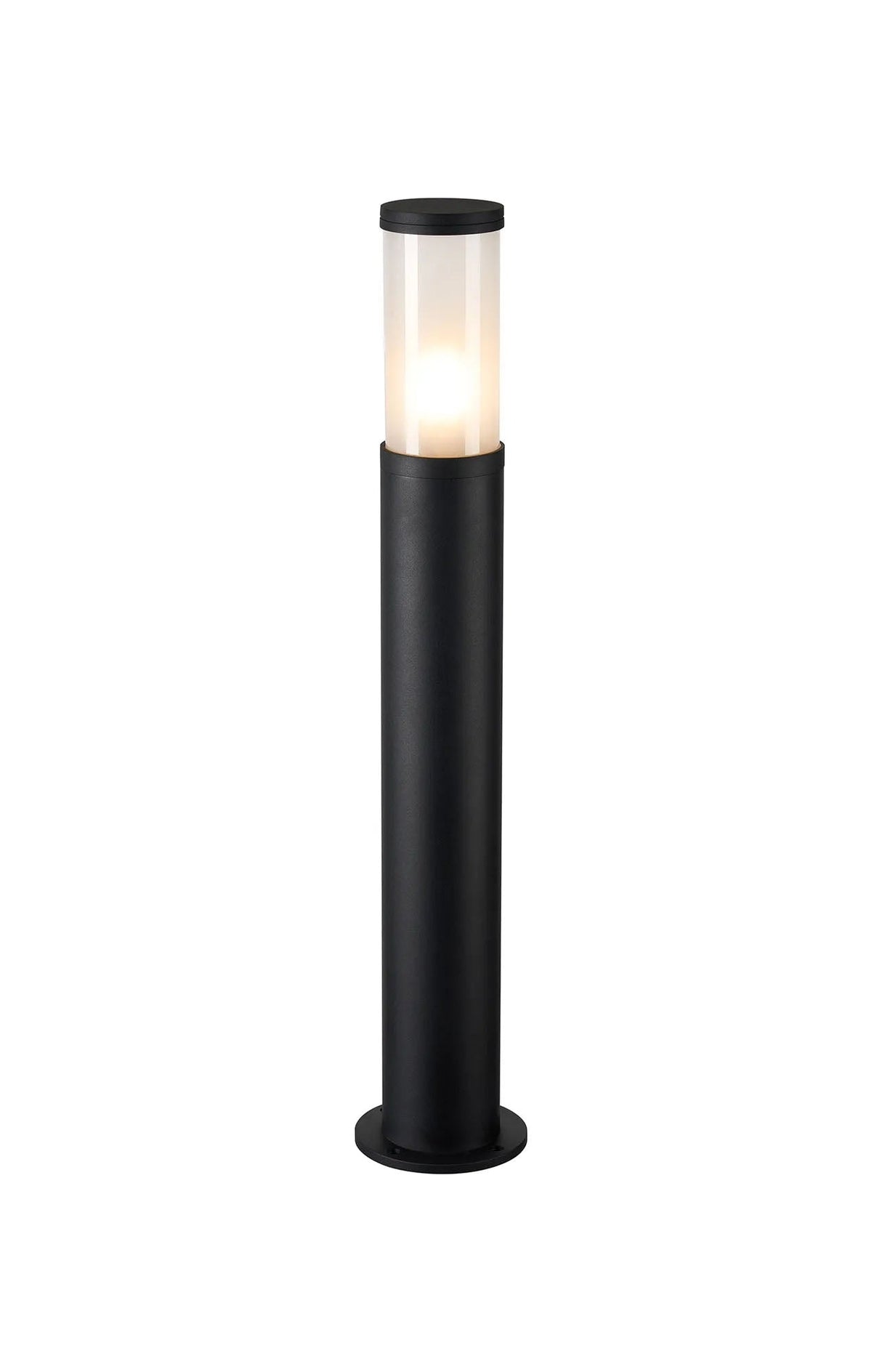 Ballard 86.5cm Post Lamp With Short Plain Acrylic Shade, 1 x E27, IP54, Black/Frosted, 2yrs Warranty