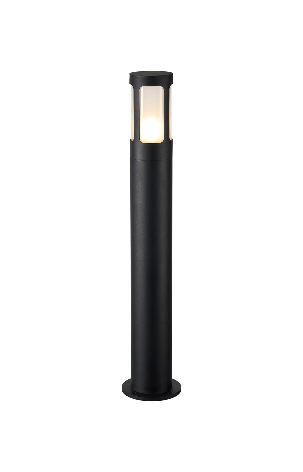 Ballard 84.5cm Post Lamp With Window Acrylic Shade, 1 x E27, IP54, Black/Frosted, 2yrs Warranty