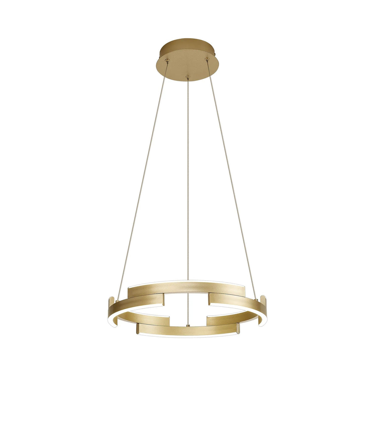 Bass 40cm Pendant, 22W LED, 3500K, 3 Step Dimming, Sand Gold