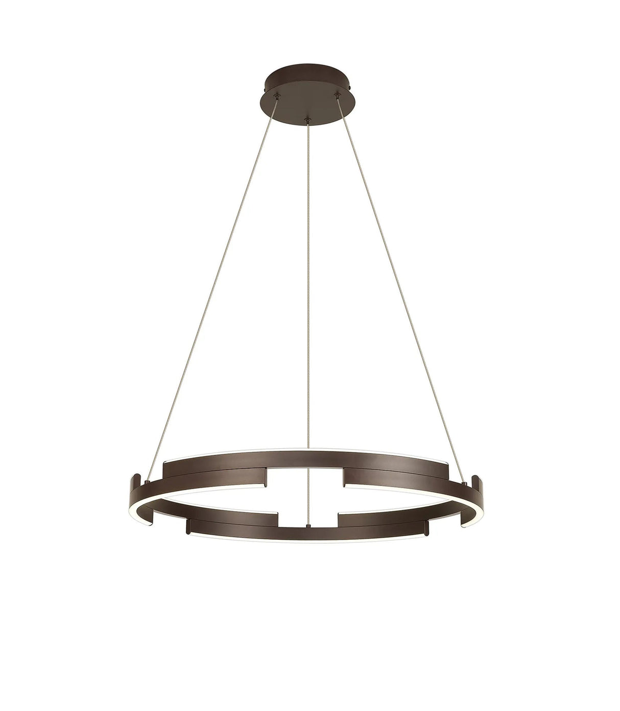 Bass 60cm Pendant, 36W LED, 4000K, 3 Step Dimming, Brown Oxide