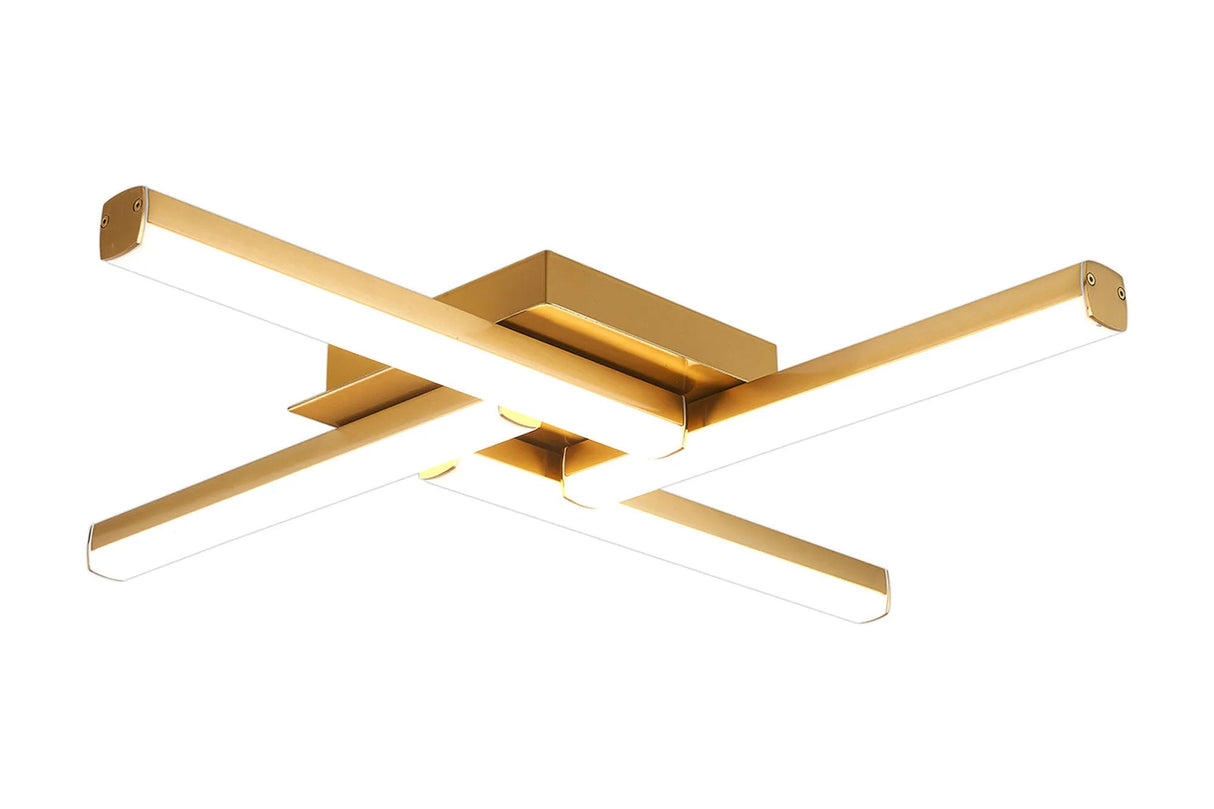 Bennett 4 Flush Ceiling, 4 x 6W LED, 3000K, IP44, Brass