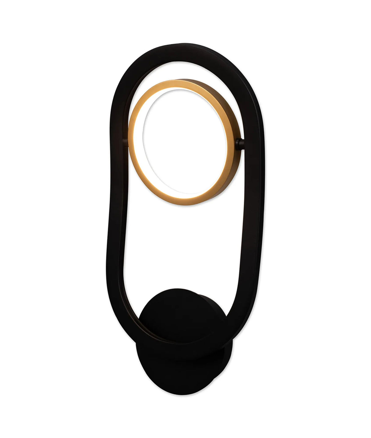 Bertshin Wall Lamp, 1 Ring, 8W LED, 3200K, Satin Black/Gold
