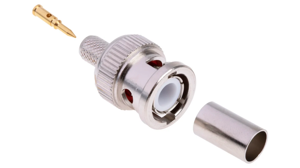 BNC Crimp Professional 3-Part Connectors for RG59 Coax Cable