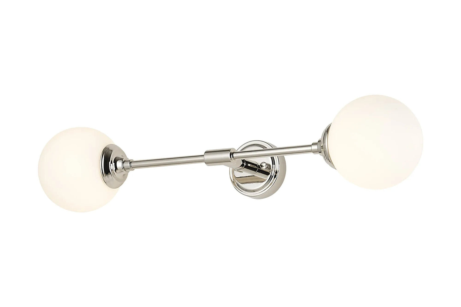 Bowles Ceiling/Wall Light Linear 2 Light IP44 Polished Nickel/Opal Smooth Round Glass