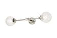 Bowles Ceiling/Wall Light Linear 2 Light IP44 Polished Nickel/Clear Cross Pattern Round Glass
