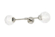 Bowles Ceiling/Wall Light Linear 2 Light IP44 Polished Nickel/Clear Dune Effect Round Glass