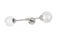 Bowles Ceiling/Wall Light Linear 2 Light IP44 Polished Nickel/Clear Waved Round Glass