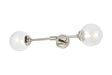 Bowles Ceiling/Wall Light Linear 2 Light IP44 Polished Nickel/Clear Swirl Round Glass