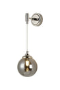 Bowles Adjustable Wall Light 1 Light IP44 Polished Nickel/Smoke Smooth Round Glass