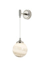 Bowles Adjustable Wall Light 1 Light IP44 Polished Nickel/Grey/White Round Marble Effect Glass