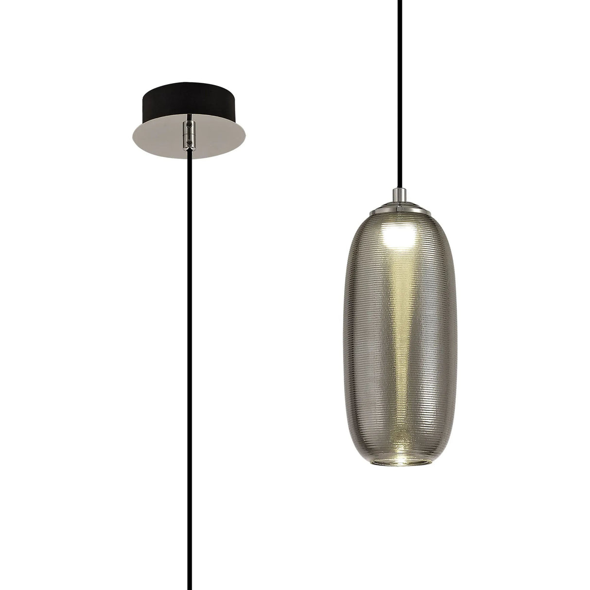 Brady Pendant, 6W LED, 4000K, Smoked/Black