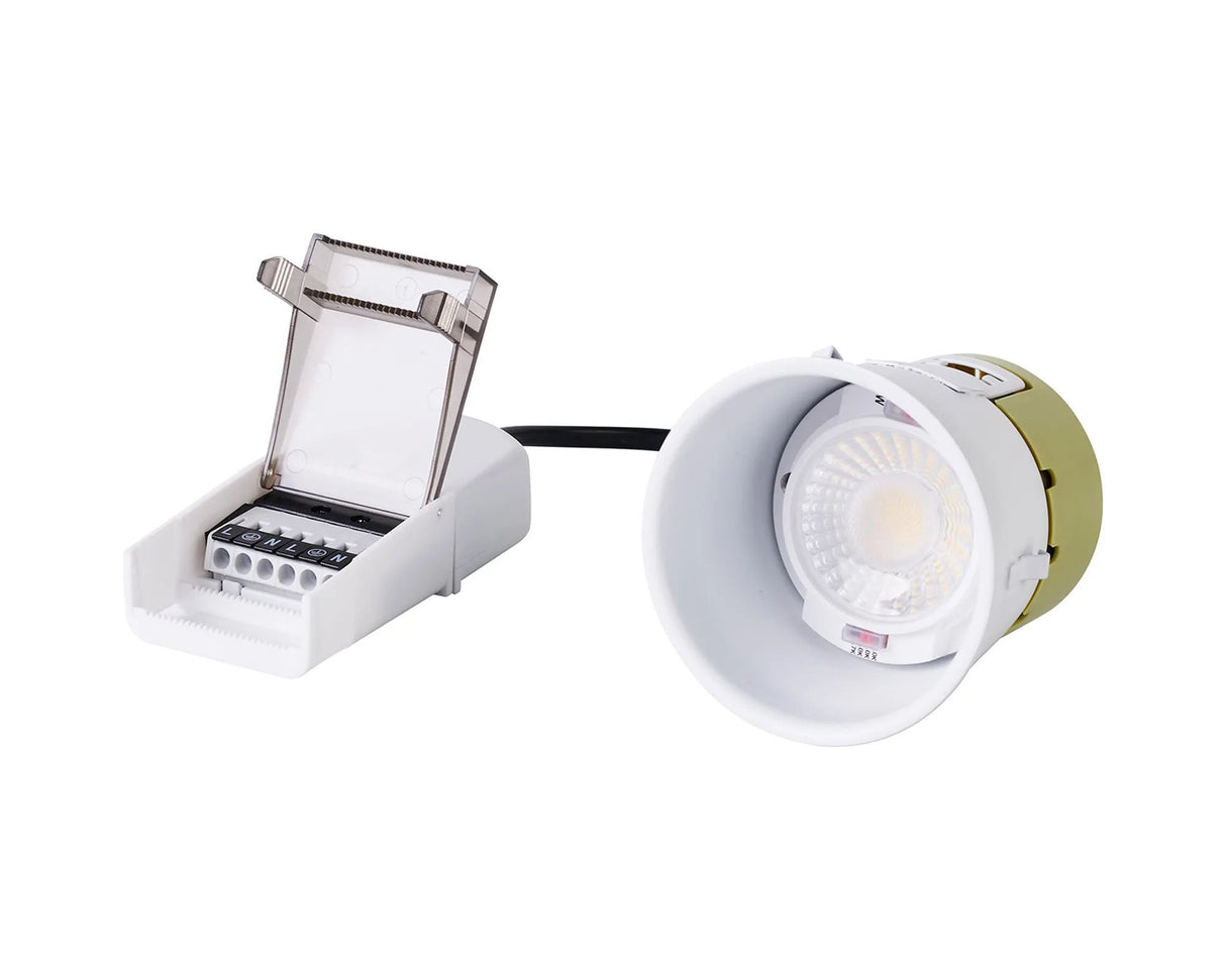 Brand, 5/8W, Triac Dimmable 4CCT LED Fire Rated Downlight, WITHOUT FASCIA, Cut Out: 70mm, 800lm, 60° Deg, IP65, 5yrs Warranty