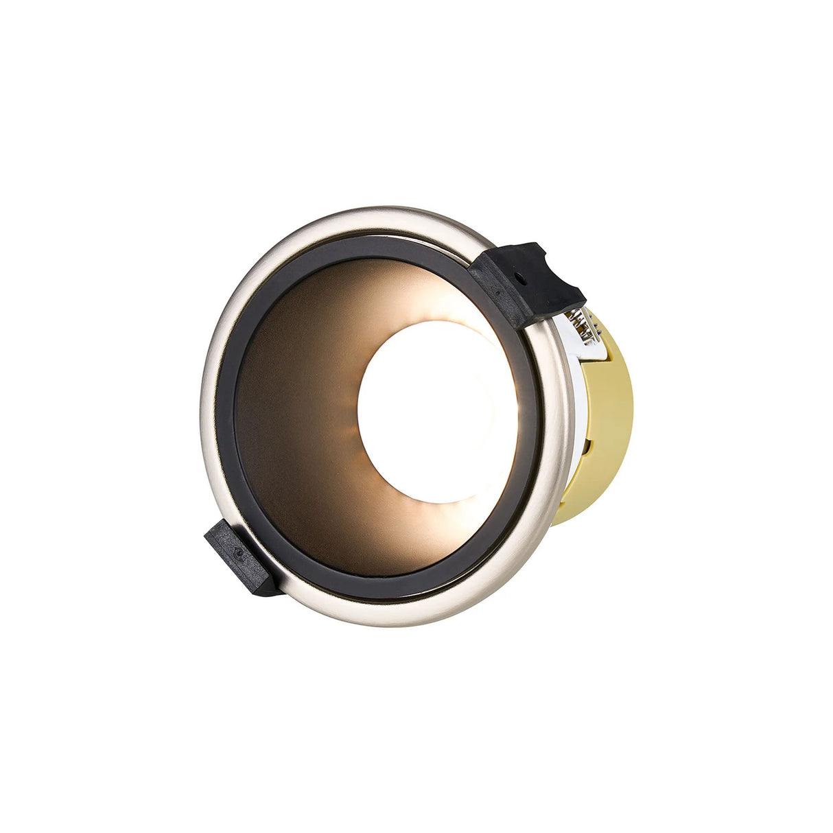 Brand, 5/8W, Triac Dimmable 4CCT LED Fire Rated Downlight, Black Inner & Satin Nickel Trim, Cut Out: 70mm, 800lm, 60° Deg, IP65, 5yrs Warranty