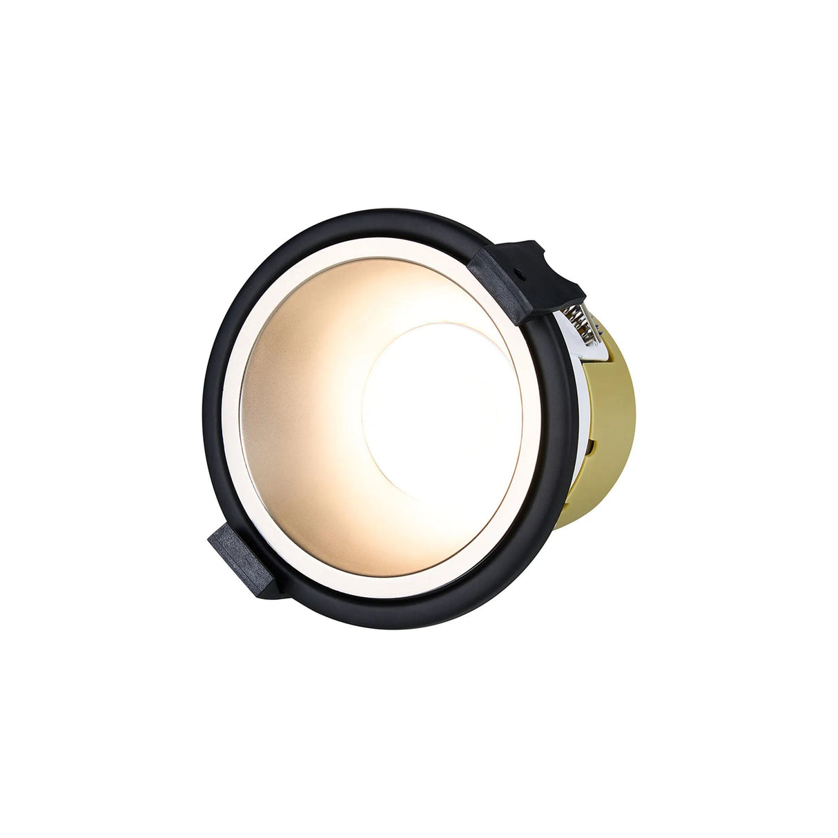 Brand, 5/8W, Triac Dimmable 4CCT LED Fire Rated Downlight, Satin Nickel Inner & Black Trim, Cut Out: 70mm, 800lm, 60° Deg, IP65, 5yrs Warranty