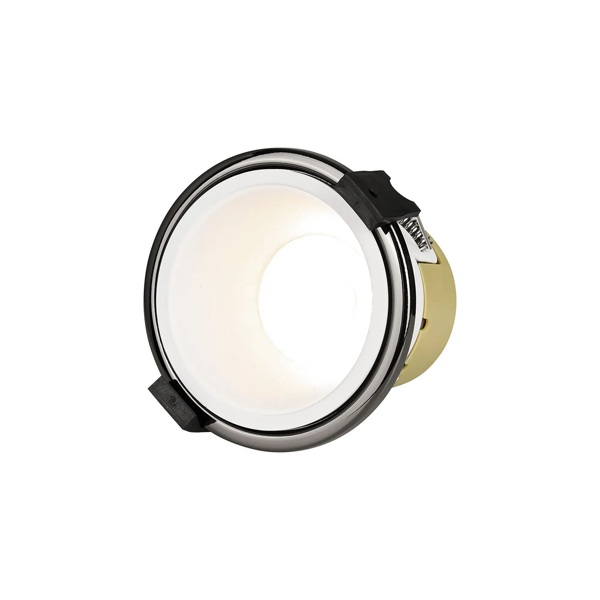 Brand, 5/8W, Triac Dimmable 4CCT LED Fire Rated Downlight, White Inner & Black Chrome Trim, Cut Out: 70mm, 800lm, 60° Deg, IP65, 5yrs Warranty