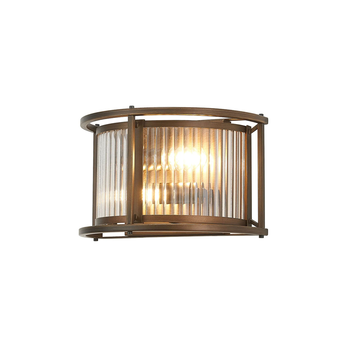 Brooking Wall Light, 2 x E14, Bronze/Clear Glass
