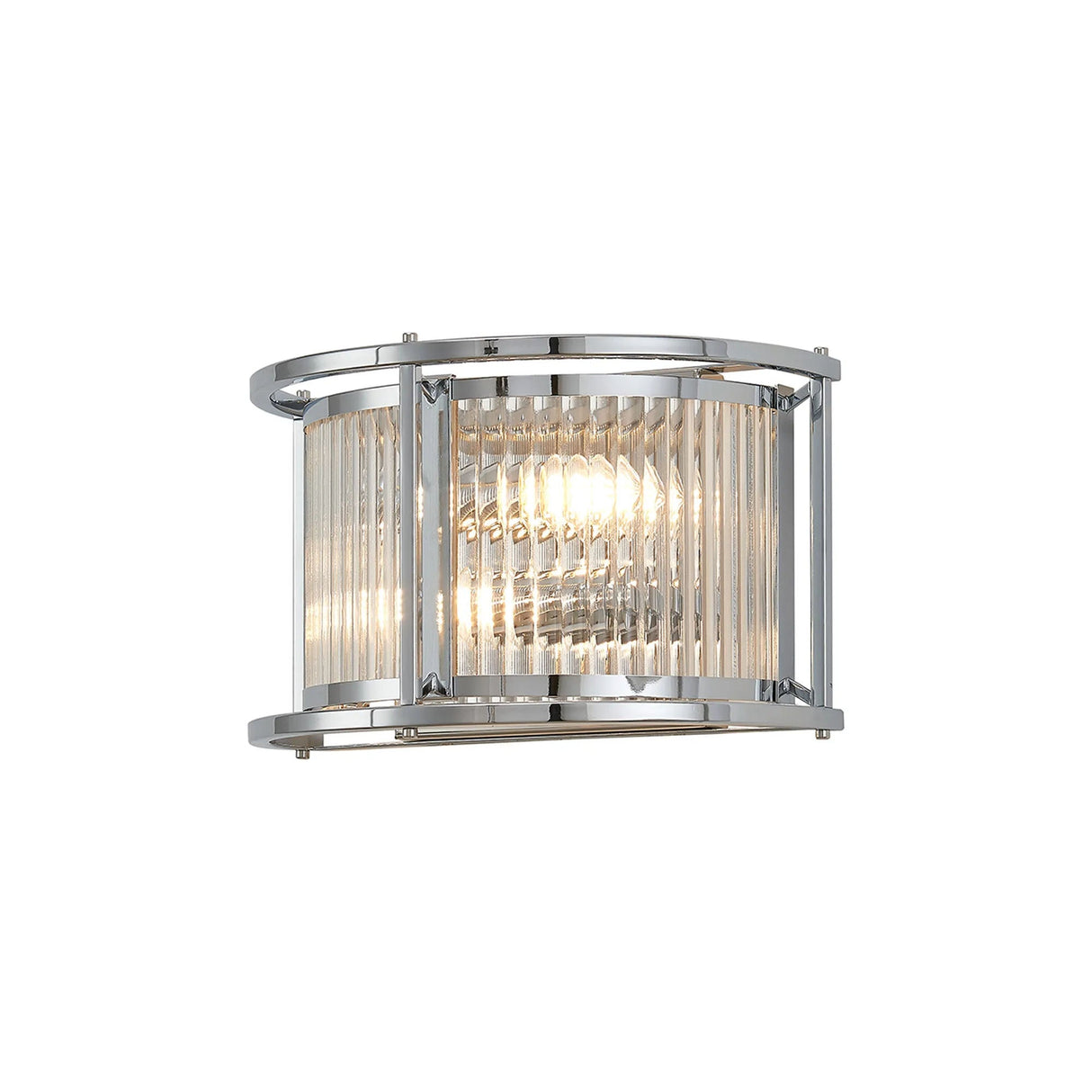 Brooking Wall Light, 2 x E14, Polished Chrome/Clear Glass