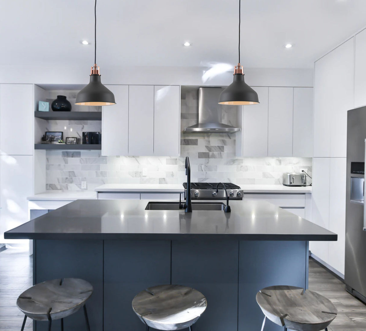 Brown Telescopic 5 Light, 5 x E27, Sand Grey/Copper/White