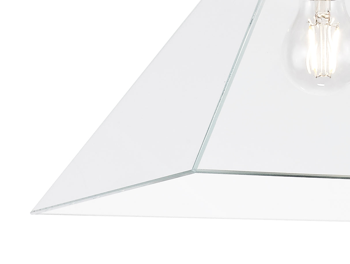 Buckley Square Pendant Large, 1 Light E27, Polished Chrome