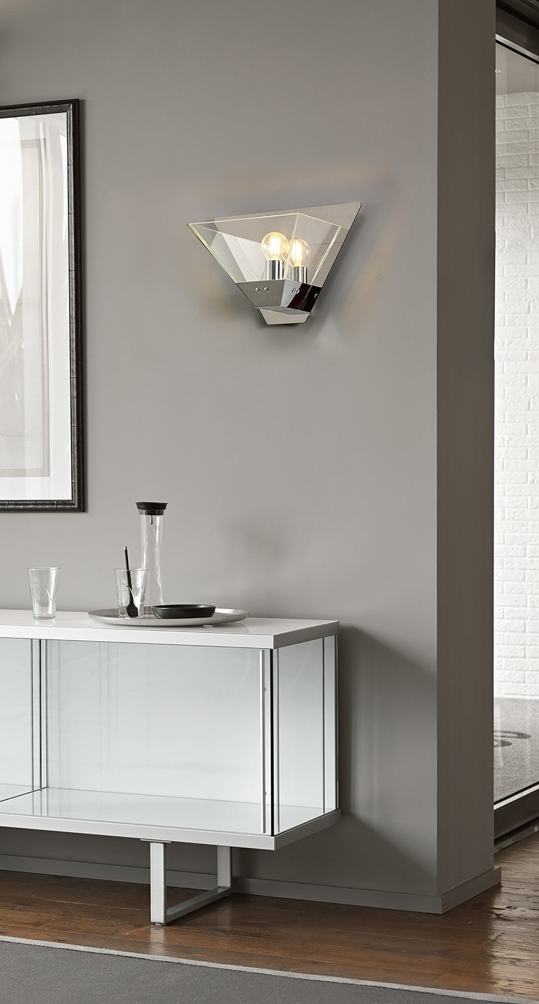Buckley Square Pendant Small, 1 Light E14, Polished Chrome