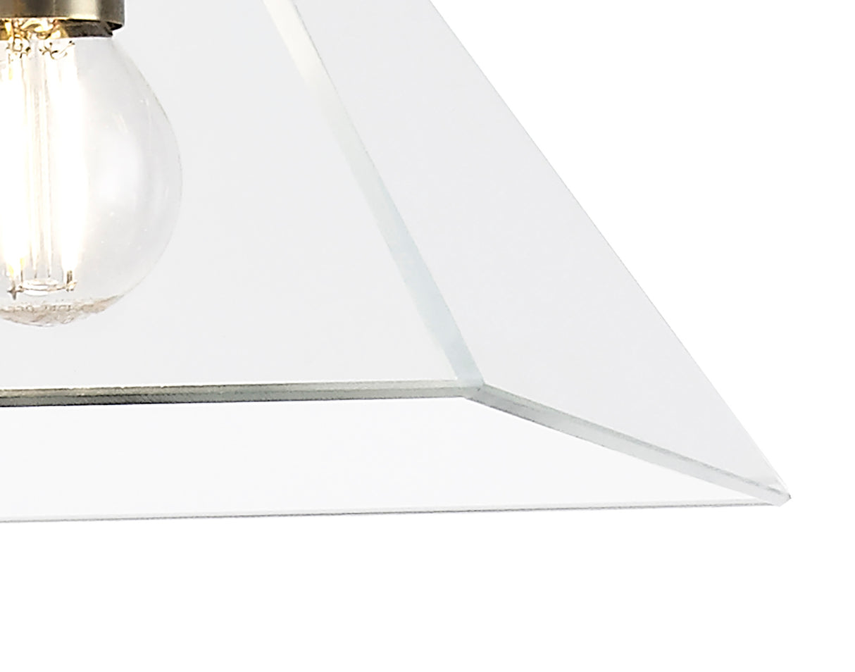 Buckley Square Pendant Small, 1 Light E14, Antique Brass