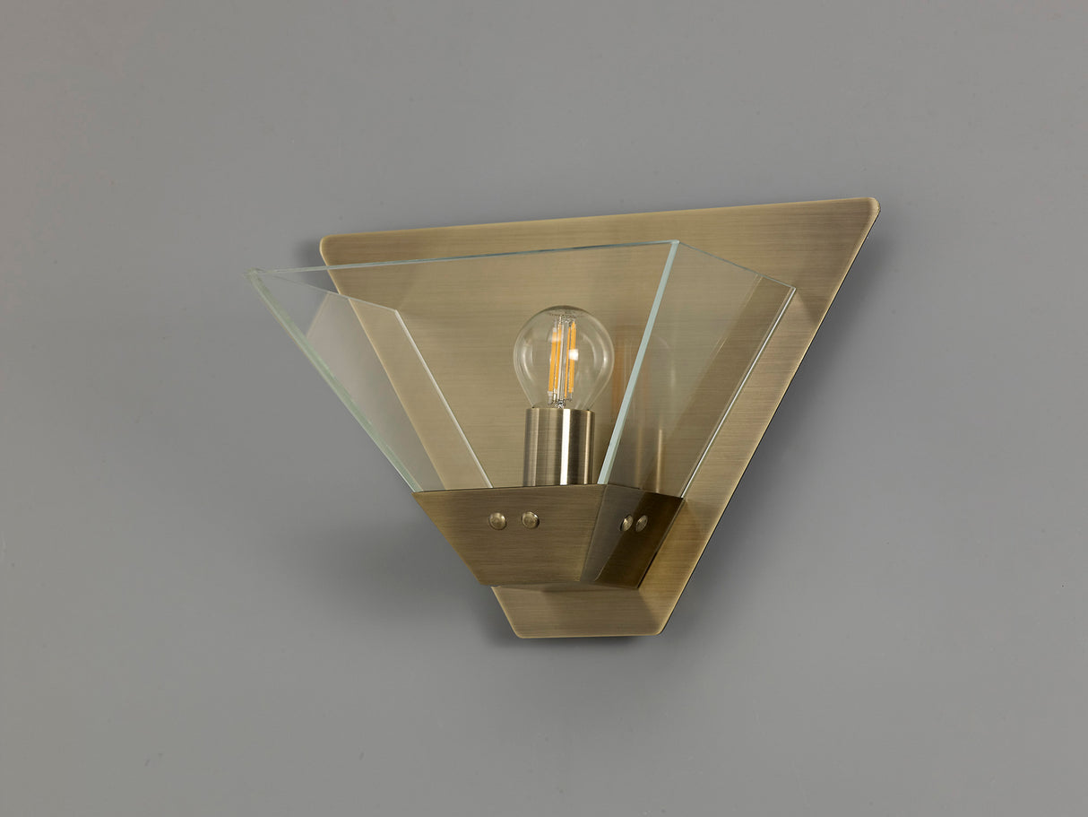 Buckley Wall Lamp, 1 Light E14, Antique Brass
