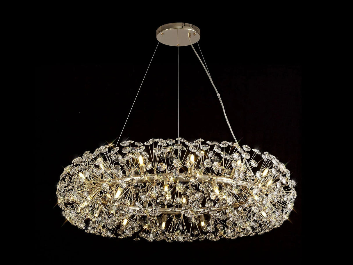 Byrne Pendant 100cm 26 x G9 French Gold/Crystal