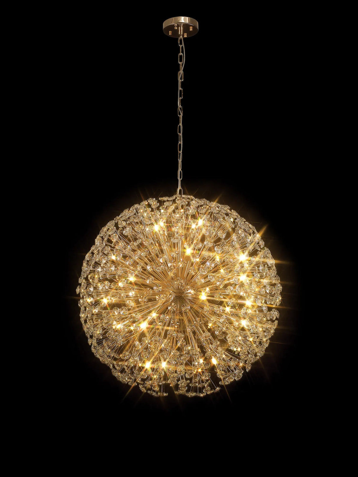 Byrne 80cm Sphere Pendant 24 x G9 French Gold/Crystal
