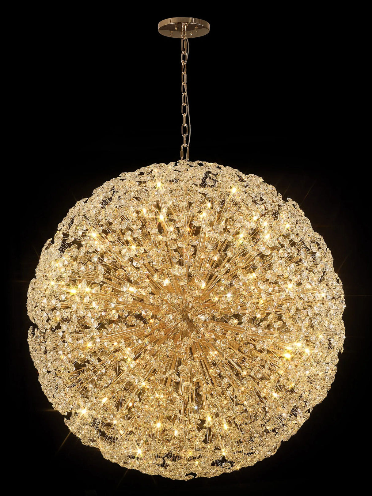 Byrne Pendant 1.5m Sphere 84 x G9 French Gold/Crystal