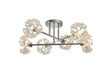 Byrne Polished Chrome 6 x G9 Crossed Arm Semi Flush Light Polished Chrome & Crystal Shade