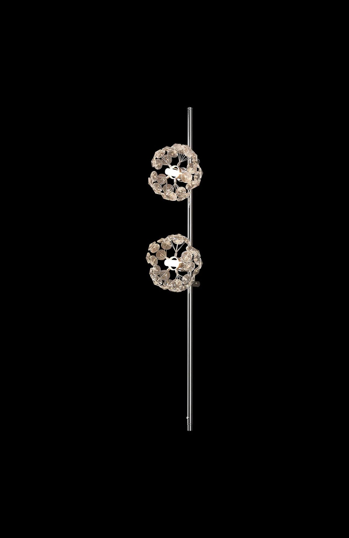 Byrne Polished Chrome 2 x G9 Switched Wall Lamp With Plug Polished Chrome & Crystal Shade
