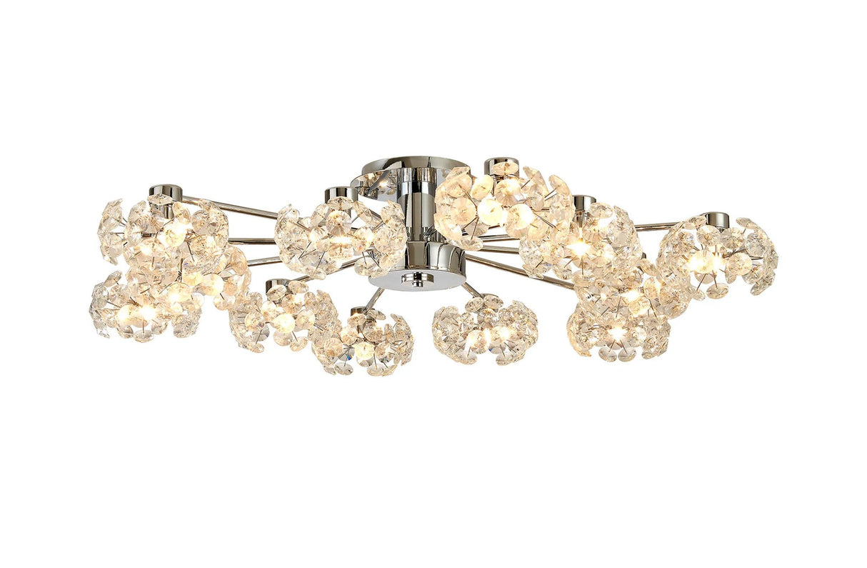 Byrne Polished Chrome 12 x G9 Flush Light Polished Chrome & Crystal Shade