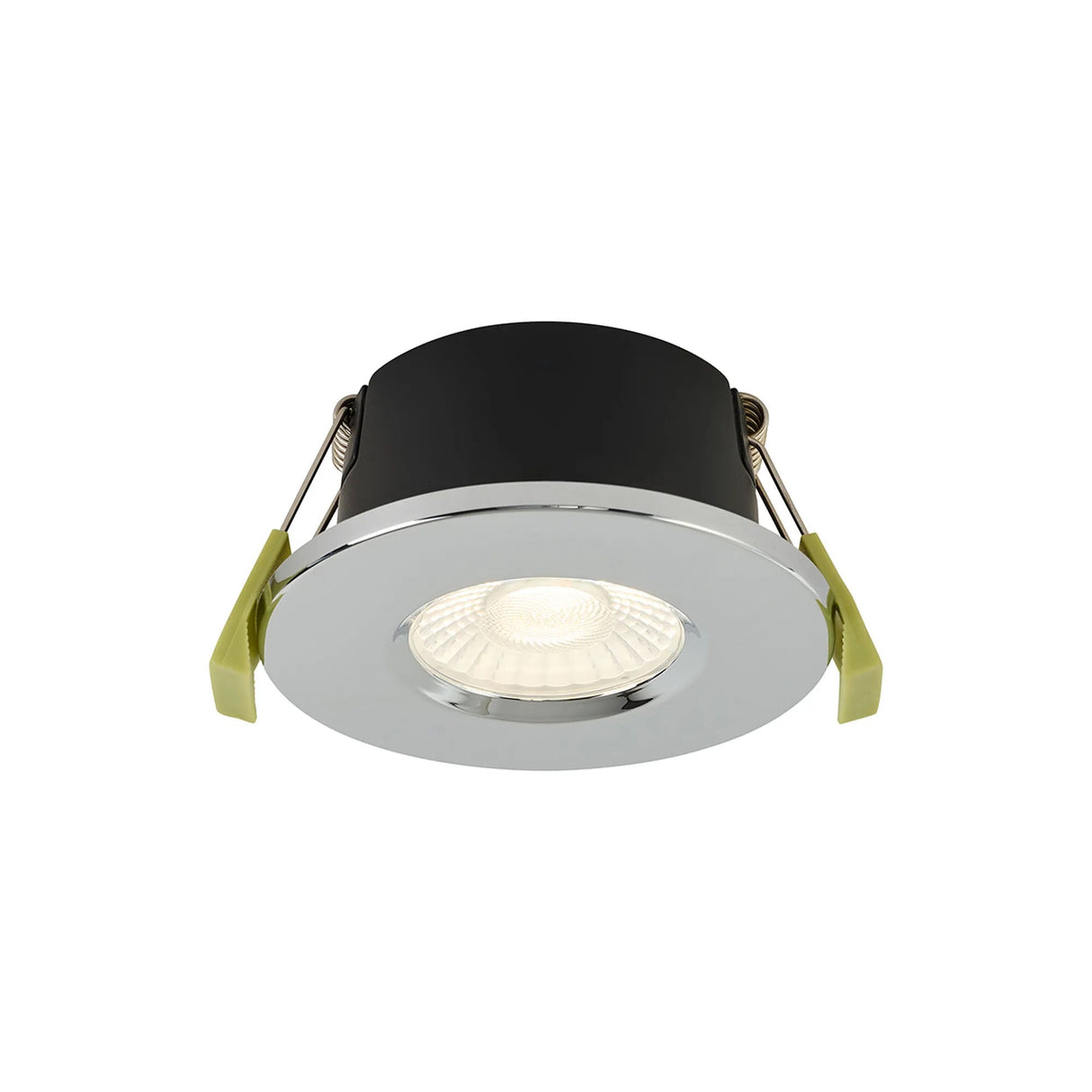 Channon 4/6/8W, Triac Dimmable 4CCT LED Fire Rated Downlight, Chrome Round Fixed, 400-800lm, IP65 DRIVER INC.