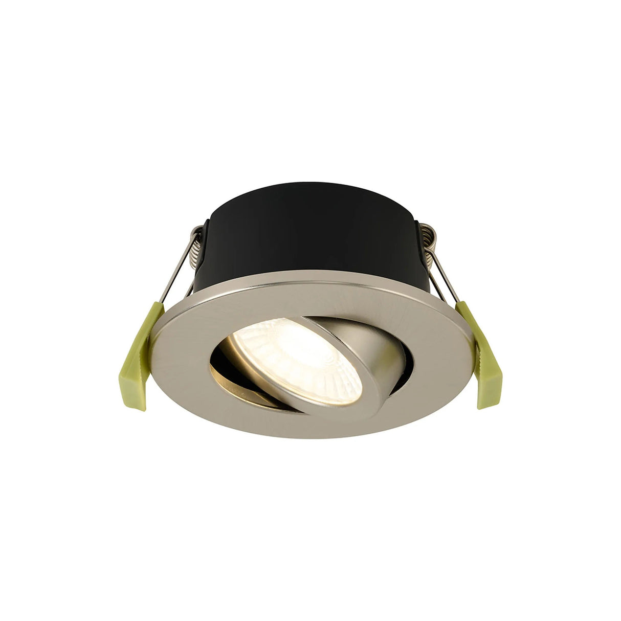 Channon 4/6/8W, Triac Dimmable 4CCT LED Fire Rated Adjustable Downlight, S.Nickel Round Tilt, 400-800lm, IP65 DRIVER INC.