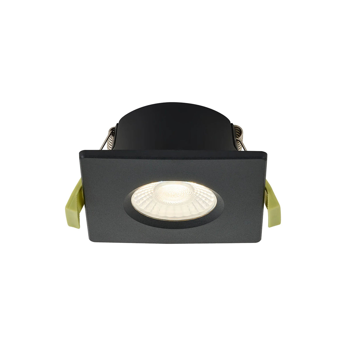 Channon 4/6/8W, Triac Dimmable 4CCT LED Fire Rated Downlight, Black Square Fixed, 400-800lm, IP65 DRIVER INC.