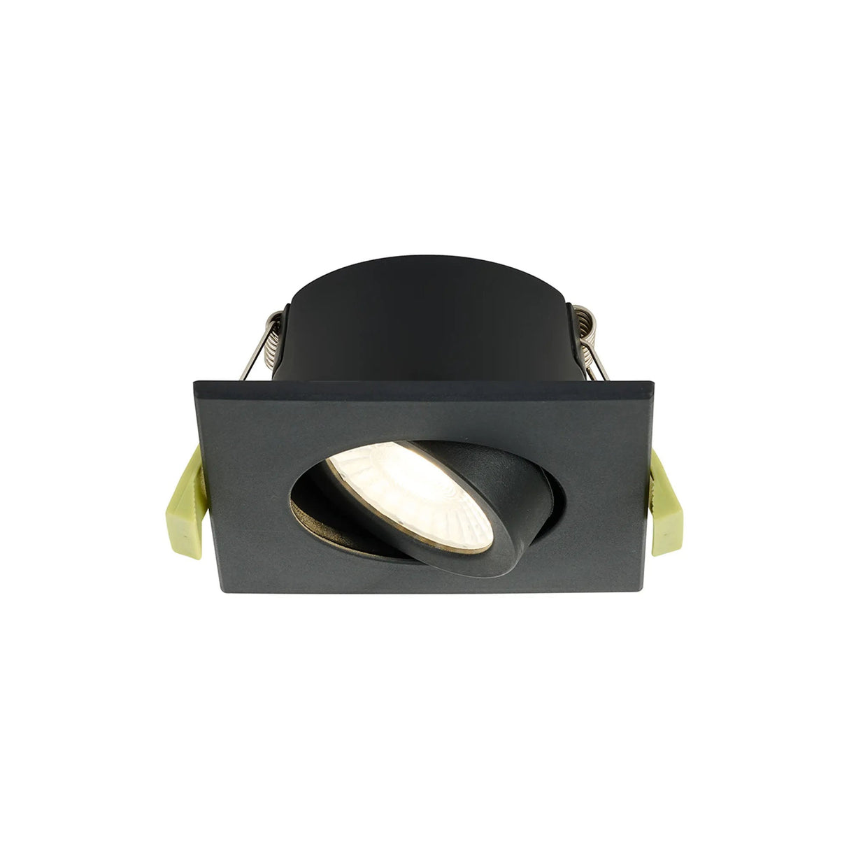 Channon 4/6/8W, Triac Dimmable 4CCT LED Fire Rated Adjustable Downlight, Black Square Tilt, 400-800lm, IP65 DRIVER INC.