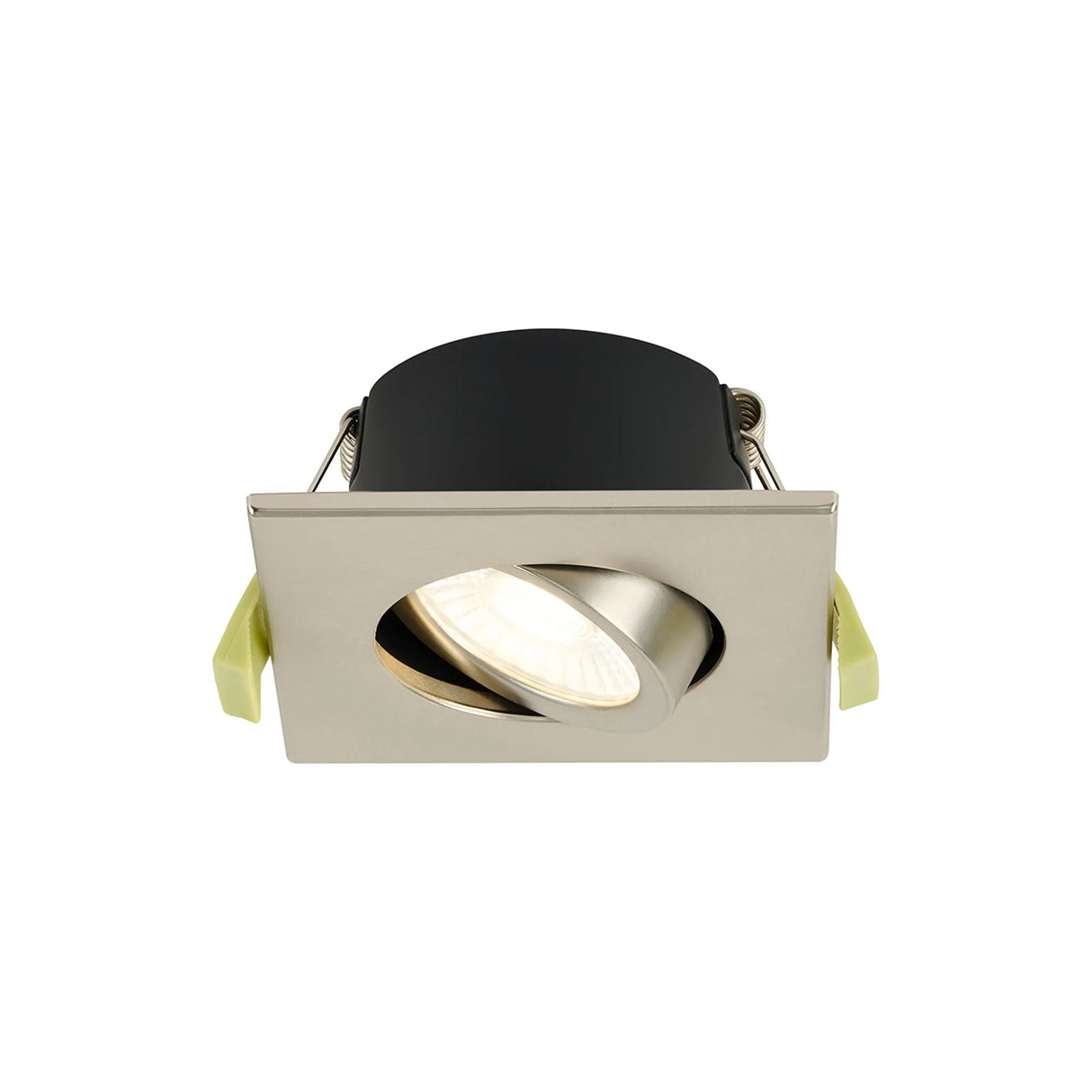 Channon 4/6/8W, Triac Dimmable 4CCT LED Fire Rated Adjustable Downlight, S.Nickel Square Tilt, 400-800lm, IP65 DRIVER INC.